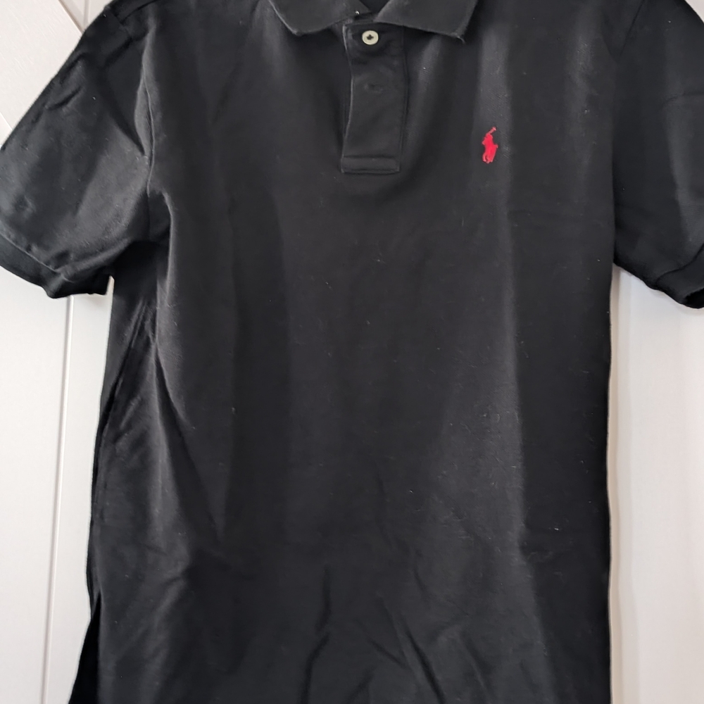 Ralph Lauren Black Polo with Red Logo